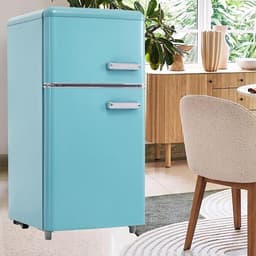 Koelkast met vriezer - Koelvriescombinatie - Kleine keuken - Dubbele deur - 72 liter - Blauw — thumbnail 1