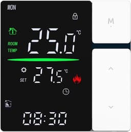 Verwarmingspaneel Thermostaat - Temperatuurregelaar Paneel - Energie Besparen - Slimme Temperatuurregeling - 86x86mm - Zwart Wit — thumbnail 5