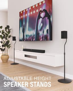 SANUS HTBS Universele Verstelbare Luidsprekerstandaards - Set van 2 - Hoogte Verstelbaar 71-97 cm - Kabelmanagement - Zwart — thumbnail 2