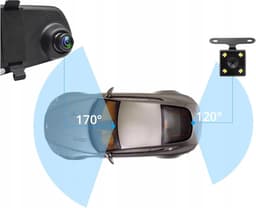 Full HD Autospiegeldashcam | Achteruitrijcamera | Nachtzicht | Loop-opname | 4,3-inch Display | 170° Voor | 120° Achter | 1080P | Dubbele Autocamera | Parkeermonitor | Achteruitrijmonitorsysteem — thumbnail 5