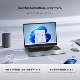 Blackview AceBook 5 Laptop - 15.6 inch Full HD - 8GB RAM - 256GB SSD - AMD Ryzen 3700U - Windows 11 Notebook - Radeon RX Vega 10 Graphics - Grijs — thumbnail 5