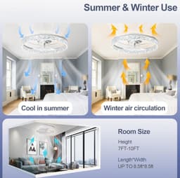 Plafondventilator van 50 cm met verlichting en afstandsbediening - Fandelier platte plafondventilator - 3000K-6500K dimbare inbouw LED-ventilatorlamp - bruin moderne plafondventilator met verlichting voor de slaapkamer — thumbnail 3