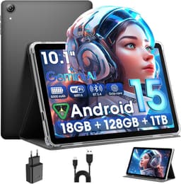 SnelShoppen - 10 Inch Android 15 Tablet met 18GB RAM, 128GB ROM, 1TB Uitbreidbaar, Octa-Core, Dual Camera, 6000mAh, 2.4G+5G WiFi, GPS, Widevine L1, Vo — thumbnail 1