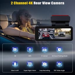 SnelShoppen - 4K Dual Dashcam Voor Auto - Voor- en Achtercamera - GPS, Nachtzicht, 150° Hoek, G-Sensor, 24/7 Parkeermodus - Hoogwaardige Beveiliging — thumbnail 5