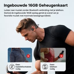 Xypher® Wave Bone Conduction Headphone - Sport Oortjes Draadloos - Hardloop Hoofdtelefoon - koptelefoon fietsen sport - open ear - Bluetooth 6.0 - waterdicht — thumbnail 4