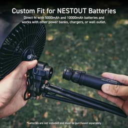 Campingventilator Met Statief – USB-C – 4 Snelheden – Oscillatie – Verstelbare Kanteling – Zwart — thumbnail 3