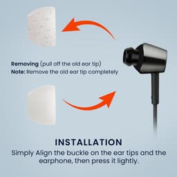 kwmobile 6x cover voor in-ear oortjes geschikt voor Sony WI-C300 / WI-C400 / MDR-XB55AP / MDR-EX155AP - Vervangende oordopjes van siliconen in wit - 3 maten — thumbnail 1