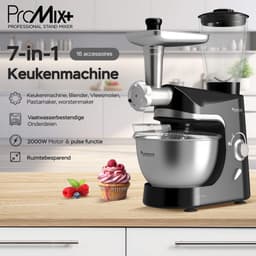 TurboTronic TT-006 / Keukenmachine - Staande Keukenmixer- keukenrobot -Foodprocessor - 5 Liter - 2000W - Zwart — thumbnail 2