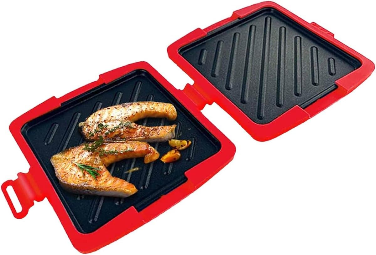 Magnetron Broodrooster - Snackmaker Keuken - Snelle Maaltijden - Vaatwasmachinebestendig - Compact Ontwerp - Rood — afbeelding 1