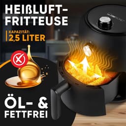 Airfryer - Friteuse - Gezond Frituren - 360° Air-Flow - 2.5 Liter - Zwart — thumbnail 3