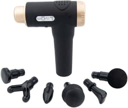 SnelShoppen - Venga! Diepgeweven Massagepistool met 6 Massagekoppen, 9 Snelheden en 2 Modi, Zwart/Koperkleurig, Voor Ontspanning en Herstel — thumbnail 5