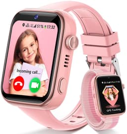 FOSMET 4G Smartwatch Kinderen - KidsWatch - Kinder Smartwatch - GPS Horloge Kind - SOS Knop - Tweeweg-gesprekken - GPS Horloge Kind - Kinderhorloge met Simkaart - Videobellen - Geschikt voor 4-12 Jaar - Meisje - Roze — thumbnail 1
