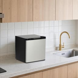 Minikoelkast met Vriesvak 45 Liter – Compacte Koelkast voor Slaapkamer, Studentenkamer en Kantoor – Regelbare Thermostaat – Uitneembare Glazen Legplank – Fluisterstil & Energiezuinig (Energieklasse E) — thumbnail 4