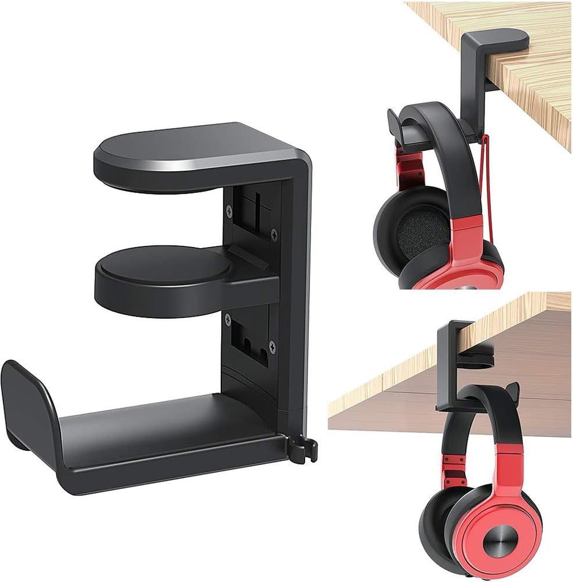 Koptelefoon Houder voor onder Bureau - Koptelefoon Standaard - Verstelbare Headset Stand - Headset Hanger - Headset Standaard - Koptelefoon Haak - Hoofdtelefoon Hanger — afbeelding 1