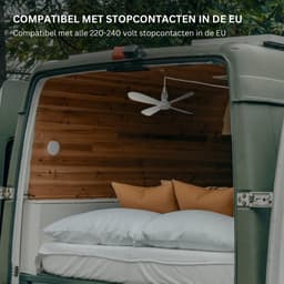 Plafondventilator - 2 Meter lang Snoer - 40cm Ø - Kunststof - Slaapkamer - Woonkamer - Plafond Ventilator - 5W - Opvouwbaar - Stil 25 dB - Wit — thumbnail 5