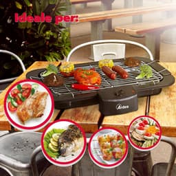 Draagbare Rookvrije Elektrische Barbecue 2200 W - Binnen- en Buitenbarbecue - Kleur Zwart Barbecue — thumbnail 3
