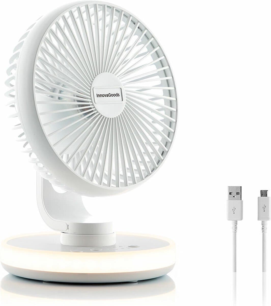 Oplaadbare bureauventilator met ledverlichting FanLed InnovaGoods Ø6,6'' 4000 mAh — afbeelding 1