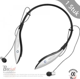 Borvat® - Koptelefoon Echo Bluetooth Met nekband en luidspreker - Zwart met beige - 1 Stuk — thumbnail 1