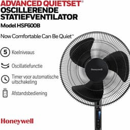 Advanced kantelende statiefventilator met QuietSet technologie - 5 snelheden - timerfunctie - 70° oscillatie - hoogteverstelling - afstandsbediening — thumbnail 5
