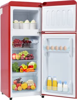 Sweiko Koel-vriescombinatie, Retro koelkast, 105.5*41cm, tweedeurs, 92 liter totaalvolume, met 28 liter vriesvolume, 181 kWh/jaar, -27°C ~13°C, LED-licht [Energieklasse F] — thumbnail 1