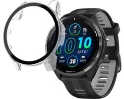 Hoesje voor Garmin Forerunner 965 - Harde beschermhoes transparant scherm gehard glas