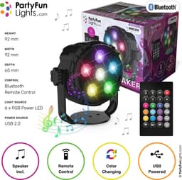 PartyFunLights - 6 LED - PAR - Disco Lamp - Party Speaker - USB - met afstandsbediening — thumbnail 2