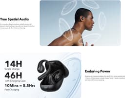 soundcore AeroFit Pro Open-Ear Oordopjes - Met nekband - Zwart — thumbnail 5