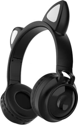 Bluetooth Headset - ZW-028 - Draadloos - Lichtgevend - Schattig - Ook voor kinderen - Kat - Katten - Oor - Puur - Zwart — thumbnail 1