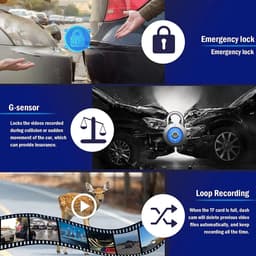 Dashcam Met 128GB Memory Card - Achteruit Rij Camera - Dashcam Set - WIFI - GPS - Bluetooth - Foto Functie - Loop - Microfoon - 1920x1080 - 500MP - 50HZ - DVR - App — thumbnail 2
