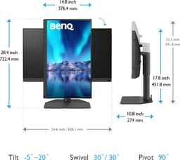 BenQ Creative Pro SW272U 4K Monitor - IPS Beeldscherm - Grafisch Design - AdobeRGB - USB-C - 27 inch — thumbnail 5