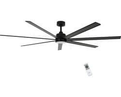 Plafondventilator Atlanta II Zwart XL Ø 183cm 12W Led Incl Afstandsbediening — afbeelding 1