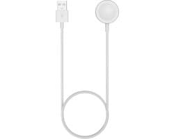 Bandz smartwatch oplader geschikt voor Apple Watch Series 1 / 2 / 3 / 4 / 5 / 6 / 7 / 8 / 9 / 10 / 11 / SE (2/3) / Ultra (2/3) - USB-A oplader - 100cm oplaadkabel net USB-A aansluiting (wit)