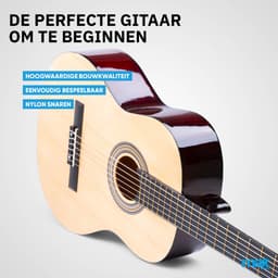 Klassieke Akoestische Gitaar 4/4 - Met Nylon Snaren - MAX SoloArt - Beginnersset met Accessoires - Hout — thumbnail 2