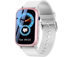 DrPhone Zone3 - 4G GPS Smartwatch - Waterdicht, Real-Time Locatie, Camera, SOS - Voor Ouderen en Kinderen - Roze / Wit