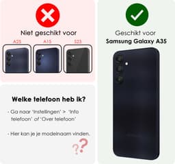 Hoesje - Met Pasjeshouder - Geschikt voor Samsung Galaxy A35 - Luxe Bookcase Portemonee - Flip Case - Kunstleer Book Case - Flipcase - Book Cover - Walletcase - Portemonneehoes - Zwart — thumbnail 2