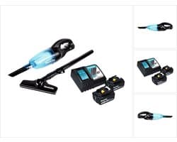Makita DCL 180 RT B accu stofzuiger 18 V zwart + 2x oplaadbare accu 5.0 Ah + lader