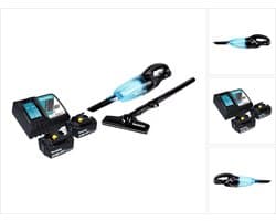 Makita DCL 180 RM B accu stofzuiger 18 V zwart + 2x accu 4.0 Ah + lader