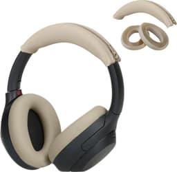 kwmobile siliconen cover voor koptelefoon - geschikt voor Sony WH-1000XM4 / WH-1000XM3 - Voor band en oorpads - 3x in beige — thumbnail 2