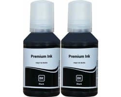 Inkt Geschikt voor Epson EcoTank 102 | Multipack van 2x Zwart Inktpatronen - Geschikt voor Epson EcoTank Printer ET-2700 - ET-2750 - ET-2751 - ET-2851 - ET-3700 - ET-3750, ET-3850 - ET-4750 - ET-4850 - ET-15000