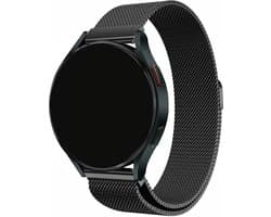 Stravo Smartwatch Milanees bandje 20mm - Zwart - Luxe Milanese Horlogebandje geschikt voor Samsung Galaxy Watch 7 / 6 / 5 / Pro / 4 / 3 / Active 2 - Polar Ignite / Unite – Huawei