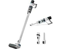 MEDION P250 steelstofzuiger (snoerloos, zakloos, cycloontechnologie, 250 watt, 2-in-1 steelstofzuiger en handstofzuiger met oplaadbare batterij, stofsensor, HEPA H13, LED-touchdisplay, borstelrol)