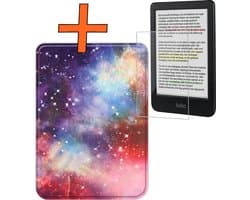Hoesje Geschikt voor Kobo Clara Colour Hoes Book Case - Hoes Geschikt voor Kobo Clara Colour Hoesje Book Cover Met Screenprotector - Galaxy