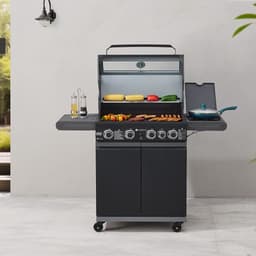 Juskys Barbecue / Gasgrill / BBQ Savannah - 4 + 1 Brander - 14,5 kW - Staal - Incl. Afdelzeil — thumbnail 3