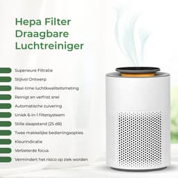 Ayma&Co Pure Air Pro | HEPA13 Filtersysteem - 80m² - Tegen Stofdeeltjes, Pollen, Schimmelsporen, Bacteriën, Virussen, Rookdeeltjes, Hooikoorts- Zeer stil & slaapstand- — thumbnail 2