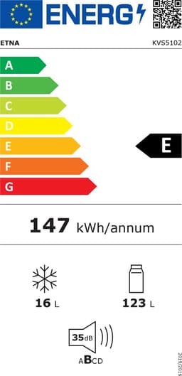 ETNA KVS5102 - Inbouw sleepdeur koelkast met vriesvak - 102cm - Elektronische thermostaat - Luchtvochtigheidsregeling groenteladeFastFreeze — thumbnail 2