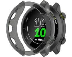 Strap-it Schokabsorberend TPU bescherm hoesje - soft case geschikt voor Garmin Forerunner 55 (transparant-zwart)