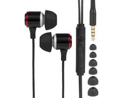 Nuvance Oortjes met Draad - 3.5mm Jack Aansluiting - Oordopjes met Draad - In-Ear Oortjes met Draad en Microfoon - Zwart