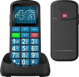 4G - Senioren Mobiele Telefoon - Met Oplaadstation + Grote Toetsen - GSM - Mobiel - Ouderen - Big Button - Blauw — thumbnail 1