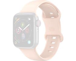 By Qubix - Geschikt voor Apple Watch bandje - Siliconen sportbandje - Zandroze - Maat: M/L - Geschikt voor Apple Watch 38 mm / 40 mm / 41 mm / 42 mm - Smartwatch bandje - siliconen sport bandje - smartwatchbandje