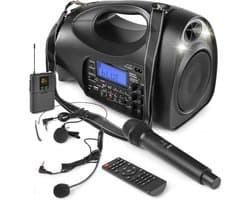 Portable speaker - Vonyx ST016 draagbare speaker met Bluetooth, mp3 speler en 2 draadloze microfoons - 130W